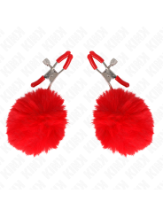 KINK PINZAS PARA PEZONES CON POMPON ROJO 6 CM