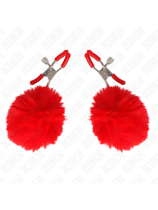 KINK PINZAS PARA PEZONES CON POMPON ROJO 6 CM