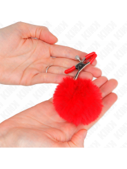 KINK PINZAS PARA PEZONES CON POMPON ROJO 6 CM