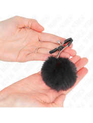 KINK PINZAS PARA PEZONES CON POMPON NEGRO 6 CM