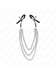 KINK PINZAS PARA PEZONES CON TRIPLE CADENA PLATEADO 20 23 28 CM