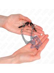 KINK PINZAS PARA PEZONES CON TRIPLE CADENA PLATEADO 20 23 28 CM