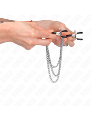 KINK PINZAS PARA PEZONES CON TRIPLE CADENA PLATEADO 20 23 28 CM