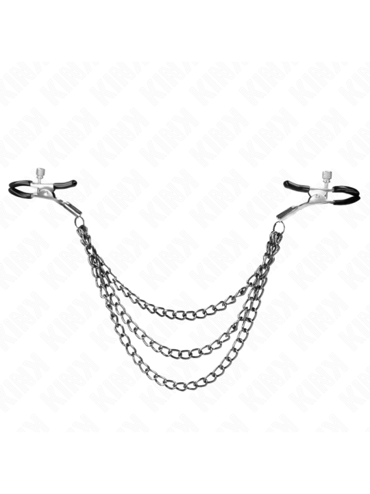 KINK PINZAS PARA PEZONES CON TRIPLE CADENA NEGRO 20 23 28 CM