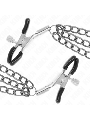KINK PINZAS PARA PEZONES CON TRIPLE CADENA NEGRO 20 23 28 CM