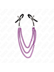 KINK PINZAS PARA PEZONES CON TRIPLE CADENA VIOLETA 20 23 28 CM