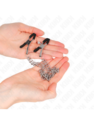 KINK PINZAS PARA PEZONES CON DOBLE CADENA GRUESA PLATEADO 20 23 CM