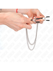 KINK PINZAS PARA PEZONES CON DOBLE CADENA GRUESA PLATEADO 20 23 CM