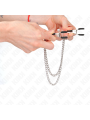 KINK PINZAS PARA PEZONES CON DOBLE CADENA GRUESA PLATEADO 20 23 CM