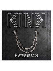 KINK PINZAS PARA PEZONES CON DOBLE CADENA GRUESA PLATEADO 20 23 CM