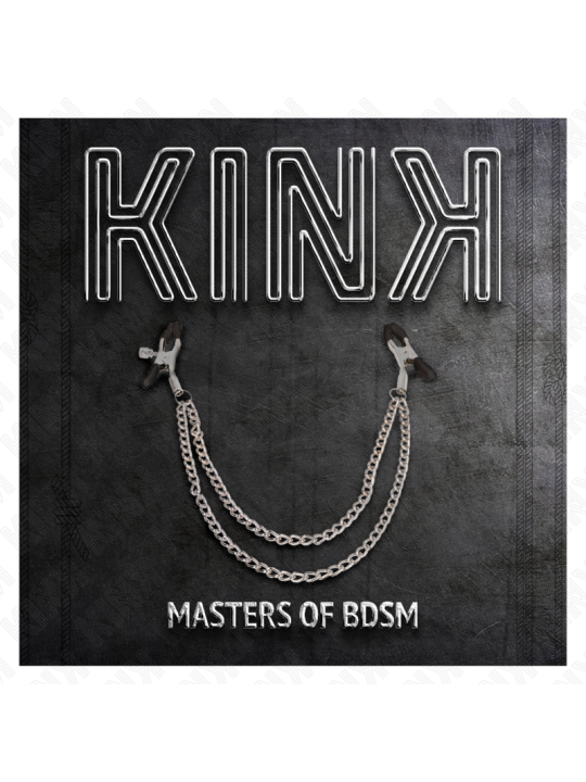 KINK PINZAS PARA PEZONES CON DOBLE CADENA GRUESA PLATEADO 20 23 CM