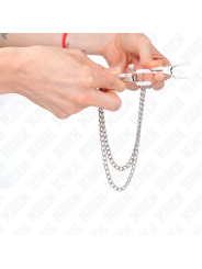 KINK PINZAS PARA PEZONES CON DOBLE CADENA FINA PLATEADO 20 23 CM