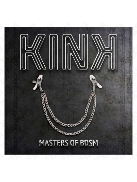 KINK PINZAS PARA PEZONES CON DOBLE CADENA FINA PLATEADO 20 23 CM