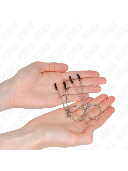 KINK PINZAS PARA PEZONES FINA CON ARO PLATEADO 7 CM