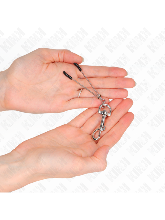 KINK PINZAS PARA PEZONES FINA CON GANCHO PLATEADO 7 CM