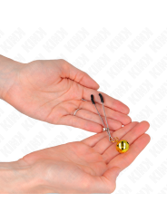 KINK PINZAS PARA PEZONES FINA CON CASCABEL DORADO 7 CM
