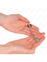 KINK PINZAS PARA PEZONES FINA CON CASCABEL PLATEADO 7 CM