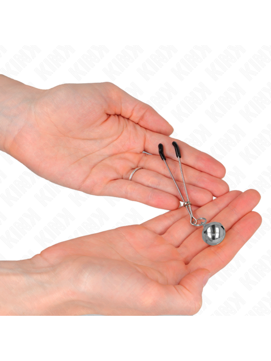 KINK PINZAS PARA PEZONES FINA CON CASCABEL PLATEADO 7 CM