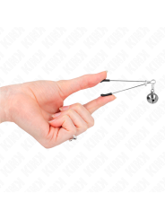 KINK PINZAS PARA PEZONES FINA CON CASCABEL PLATEADO 7 CM