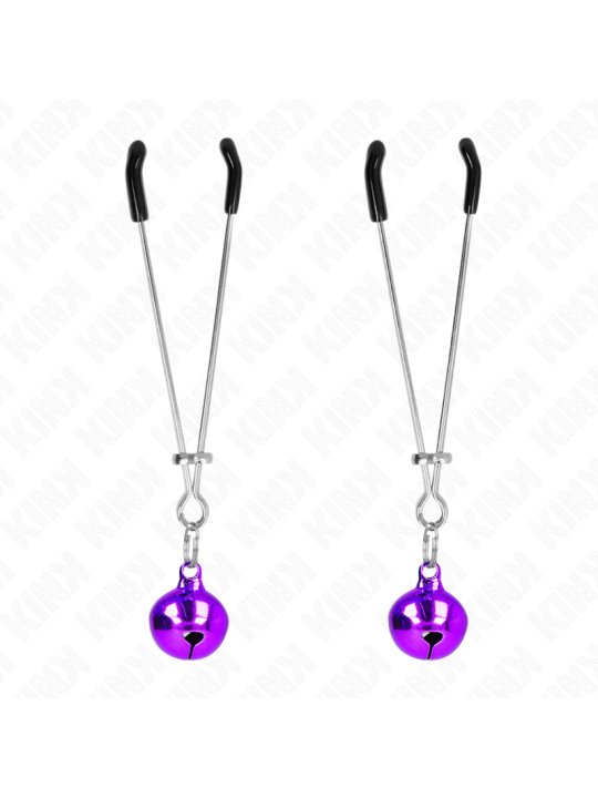KINK PINZAS PARA PEZONES FINA CON CASCABEL VIOLETA 7 CM