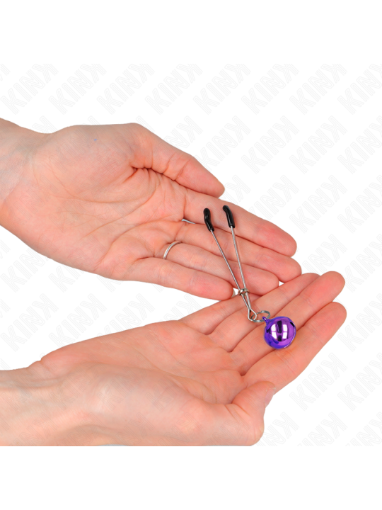 KINK PINZAS PARA PEZONES FINA CON CASCABEL VIOLETA 7 CM