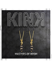 KINK PINZAS PARA PEZONES DORADA FINA CON TRIPLE BOLA DE VIDRIO NEGRO 7 CM
