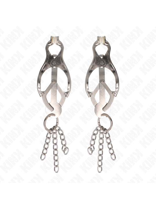 KINK PINZAS PARA PEZONES ESTILO JAPONES CON CADENAS PLATEADO