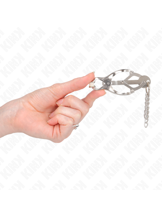 KINK PINZAS PARA PEZONES ESTILO JAPONES CON CADENAS PLATEADO