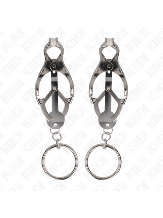 KINK PINZAS PARA PEZONES ESTILO JAPONES CON AROS PLATEADO