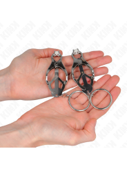 KINK PINZAS PARA PEZONES ESTILO JAPONES CON AROS PLATEADO