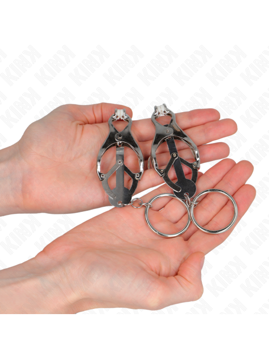 KINK PINZAS PARA PEZONES ESTILO JAPONES CON AROS PLATEADO