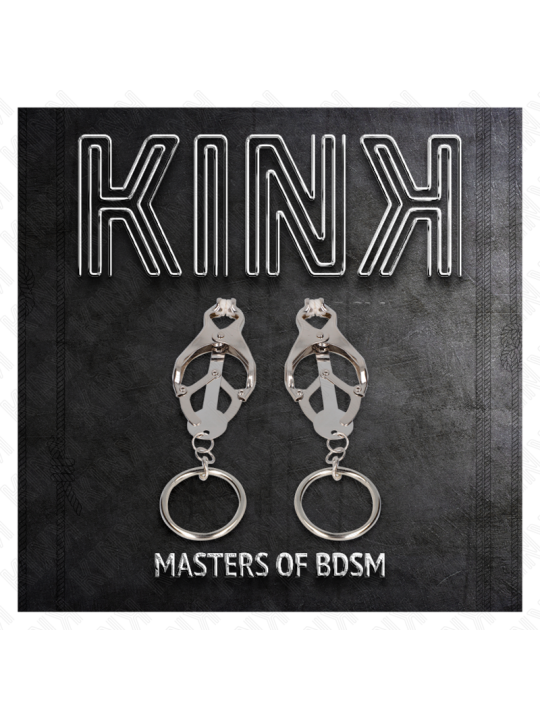 KINK PINZAS PARA PEZONES ESTILO JAPONES CON AROS PLATEADO