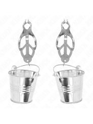 KINK PINZAS PARA PEZONES ESTILO JAPONES CON CUBOS PLATEADO