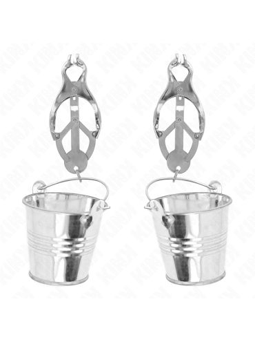 KINK PINZAS PARA PEZONES ESTILO JAPONES CON CUBOS PLATEADO