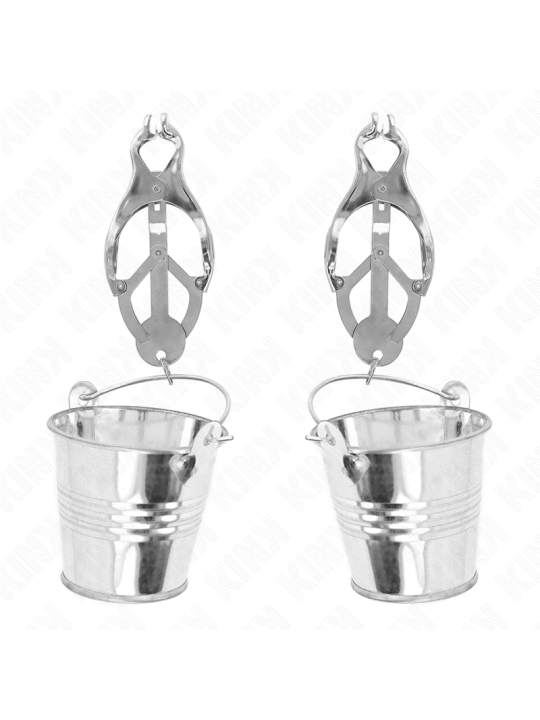 KINK PINZAS PARA PEZONES ESTILO JAPONES CON CUBOS PLATEADO