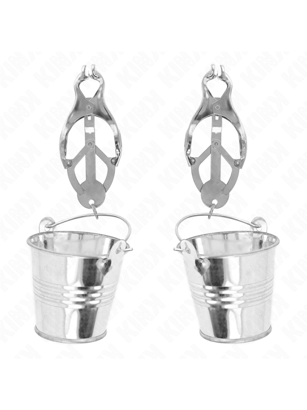 KINK PINZAS PARA PEZONES ESTILO JAPONES CON CUBOS PLATEADO