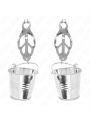 KINK PINZAS PARA PEZONES ESTILO JAPONES CON CUBOS PLATEADO