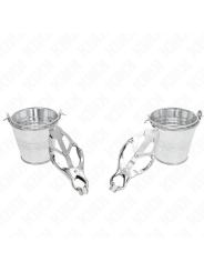 KINK PINZAS PARA PEZONES ESTILO JAPONES CON CUBOS PLATEADO