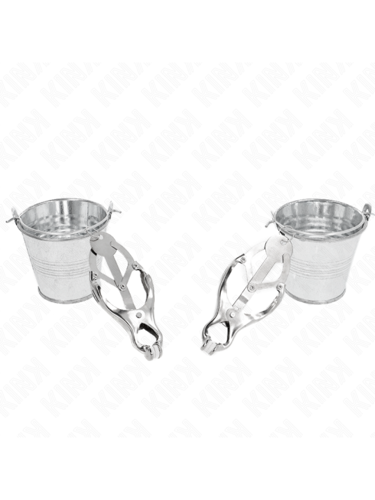 KINK PINZAS PARA PEZONES ESTILO JAPONES CON CUBOS PLATEADO