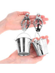 KINK PINZAS PARA PEZONES ESTILO JAPONES CON CUBOS PLATEADO