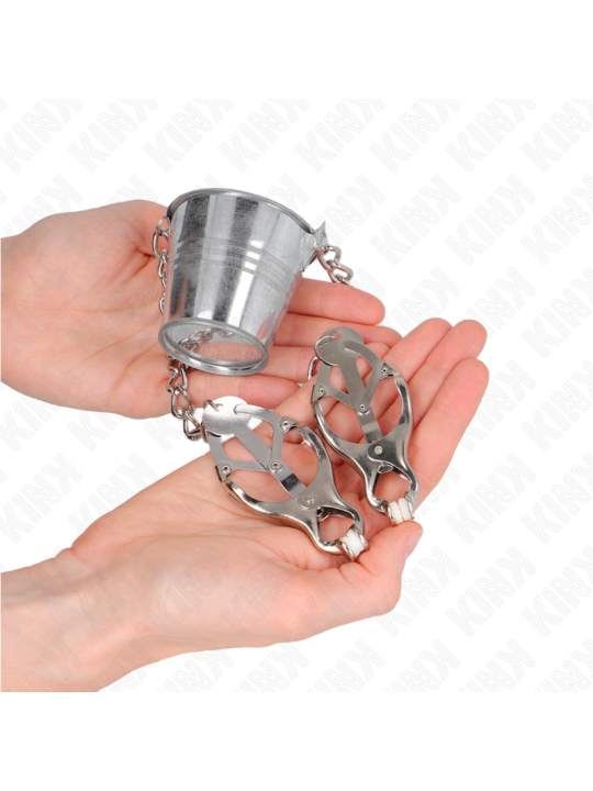 KINK PINZAS PARA PEZONES CON CUBO PLATEADO