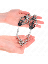KINK PINZAS PARA PEZONES ESTILO JAPONES CON CADENA PLATEADO 30 CM