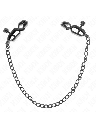 KINK PINZAS PARA PEZONES PLANAS NEGRO CON CADENA NEGRO 30 CM