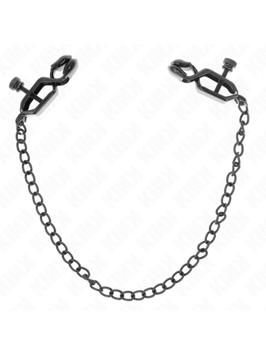 KINK PINZAS PARA PEZONES PLANAS NEGRO CON CADENA NEGRO 30 CM