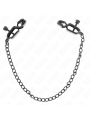 KINK PINZAS PARA PEZONES PLANAS NEGRO CON CADENA NEGRO 30 CM
