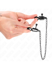 KINK PINZAS PARA PEZONES PLANAS NEGRO CON CADENA NEGRO 30 CM
