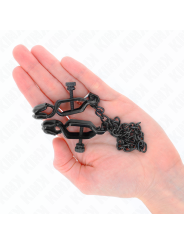 KINK PINZAS PARA PEZONES PLANAS NEGRO CON CADENA NEGRO 30 CM