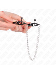 KINK PINZAS PARA PEZONES PLANAS NEGRO CON CADENA PLATEADO 30 CM