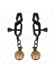 KINK PINZAS PARA PEZONES PLANAS NEGRO CON CASCABEL 7 CM