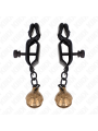 KINK PINZAS PARA PEZONES PLANAS NEGRO CON CASCABEL 7 CM
